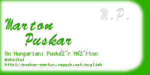 marton puskar business card